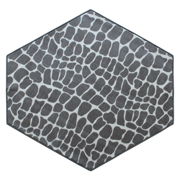 Furnishmyplace Crocodile Light Grey Area Rug for Living Room, Dining Room, Kids 11' Hexagon - Green/Teal