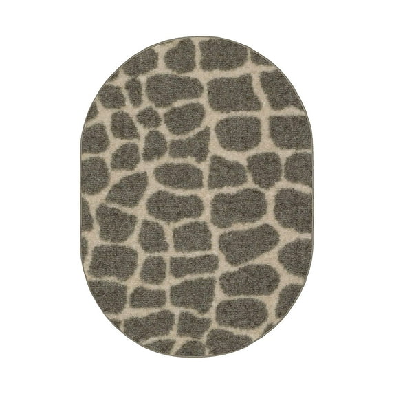 Furnishmyplace Crocodile Lounge Around Area Rug for Living Room, Dining Room, Kids 12' x 20' Oval - Natural/Criss Cross