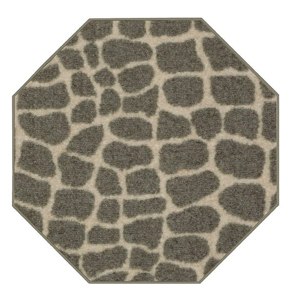 Furnishmyplace Crocodile Lounge Around Area Rug for Living Room, Dining Room, Kids 2' Octagon - Natural/Criss Cross