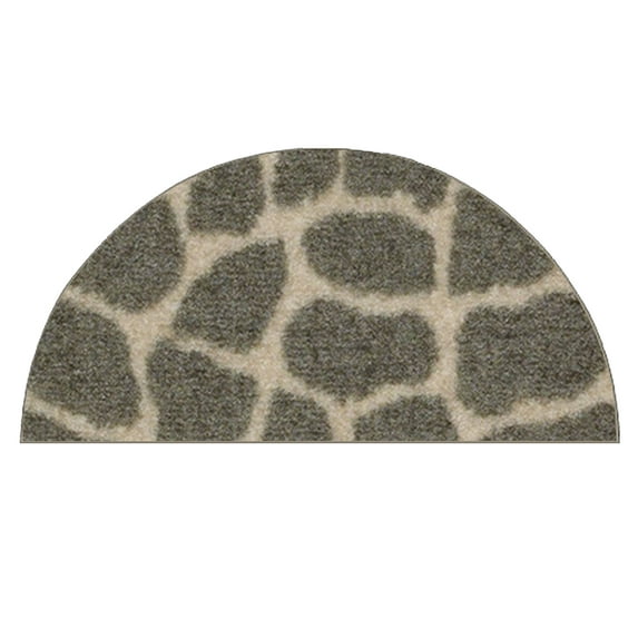 Furnishmyplace Crocodile Lounge Around Area Rug for Living Room, Dining Room, Kids 20" x 40" Half Round - Natural/Criss Cross
