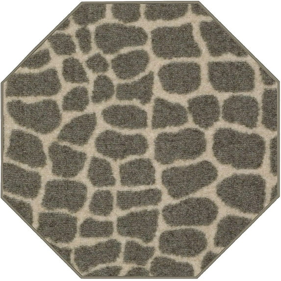 Furnishmyplace Crocodile Lounge Around Area Rug for Living Room, Dining Room, Kids 7' Octagon - Natural/Criss Cross