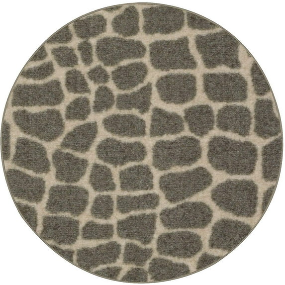 Furnishmyplace Crocodile Lounge Around Area Rug for Living Room, Dining Room, Kids 9' Round - Natural/Criss Cross