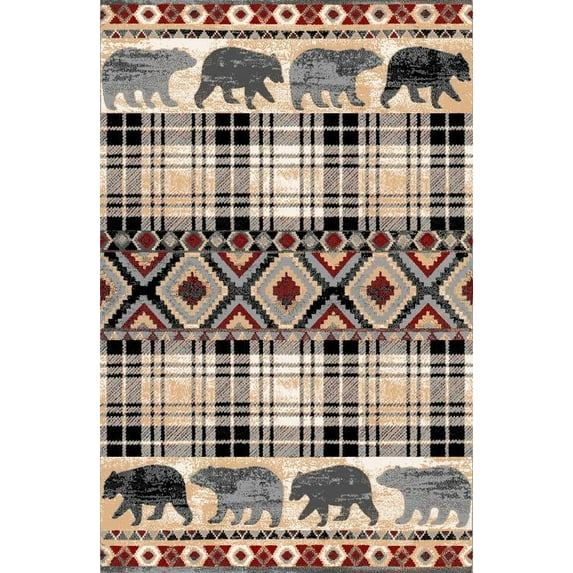Furnishmyplace Furnish My Place Bohemian Bear Rug - Multicolor, Cabin Rug 7'8"x11'