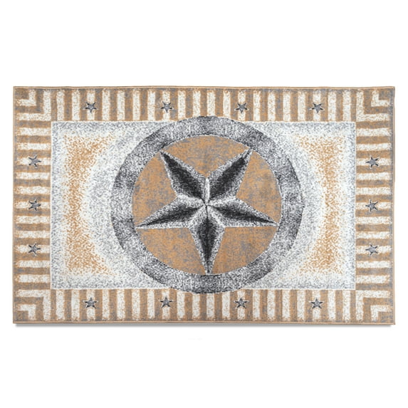 Furnishmyplace Furnish My Place Texas Star Rug - Beige, Novelty Star Rug 7'8"x11'