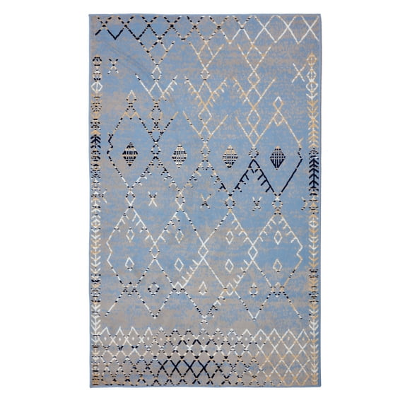 Furnishmyplace Furnish My Place Trellis Pattern Rug - Light Blue, Bohemian Rug 7'8"x11'