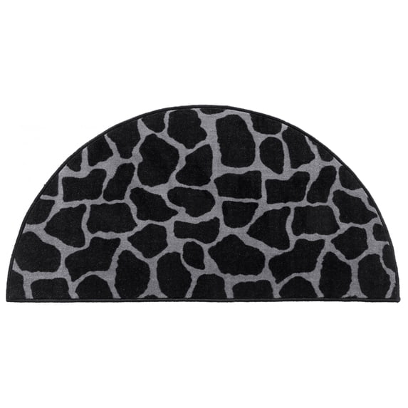 Furnishmyplace Giraffe Black Grey Area Rug for Living Room, Dining Room, Kids 20" x 40" Half Round - Natural/Criss Cross