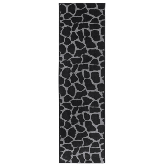 Furnishmyplace Giraffe Black Grey Area Rug for Living Room, Dining Room, Kids 5' x 16' - Natural/Criss Cross