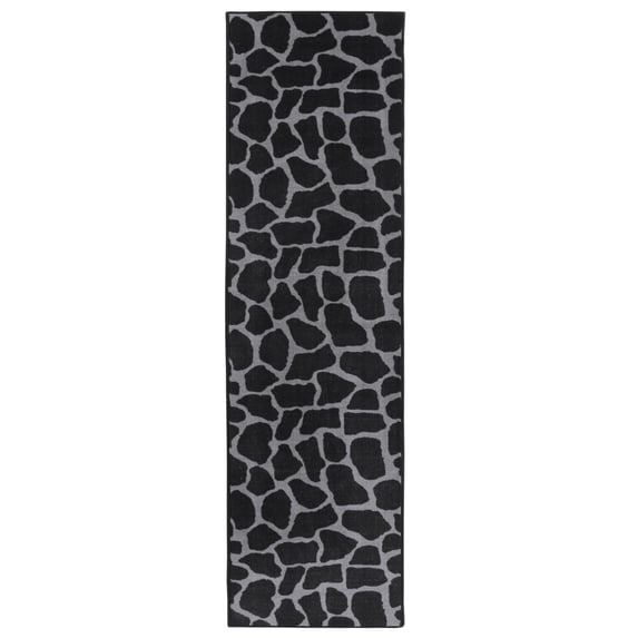Furnishmyplace Giraffe Black Grey Area Rug for Living Room, Dining Room, Kids 6' x 20' - Natural/Criss Cross