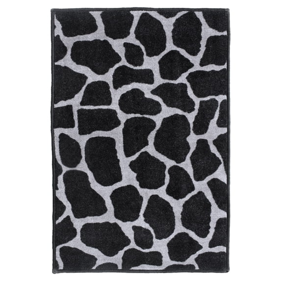 Furnishmyplace Giraffe Black Grey Area Rug for Living Room, Dining Room, Kids 9' x 11' - Natural/Criss Cross