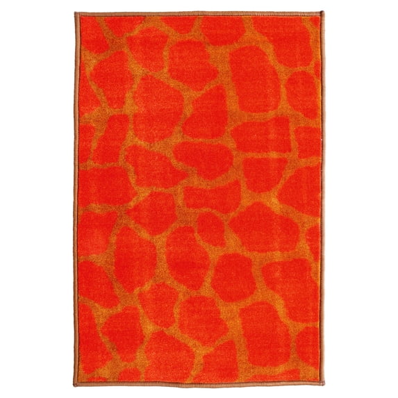 Furnishmyplace Giraffe Dark Orange Area Rug for Living Room, Dining Room, Kids 5' x 6'