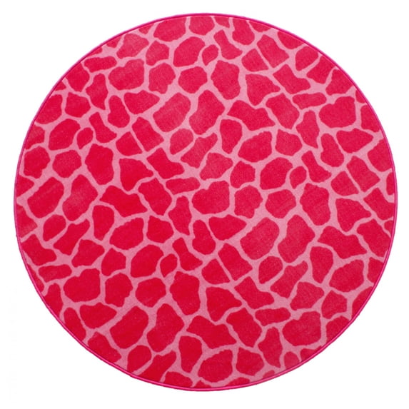Furnishmyplace Giraffe Girly Giraffe Area Rug for Living Room, Dining Room, Kids 11' Round