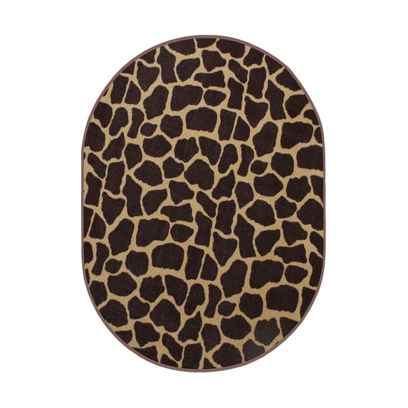 Furnishmyplace Giraffe Tall Order Area Rug for Living Room, Dining Room, Kids 3' x 5' Oval