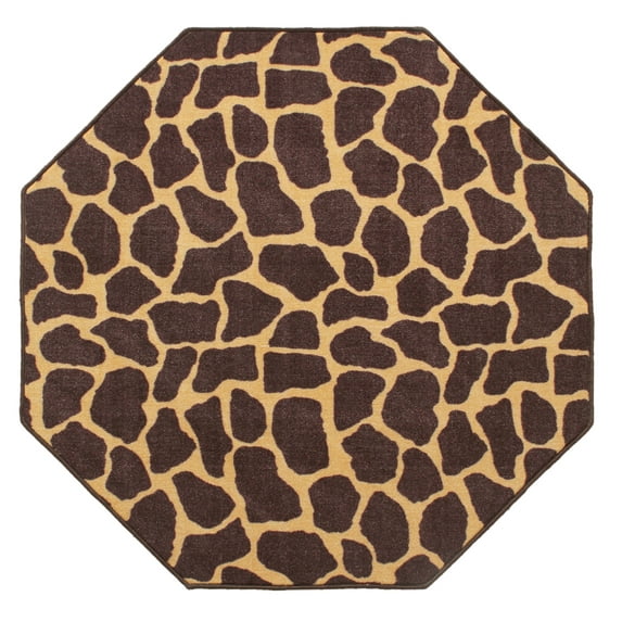 Furnishmyplace Giraffe Tall Order Area Rug for Living Room, Dining Room, Kids 7' Octagon