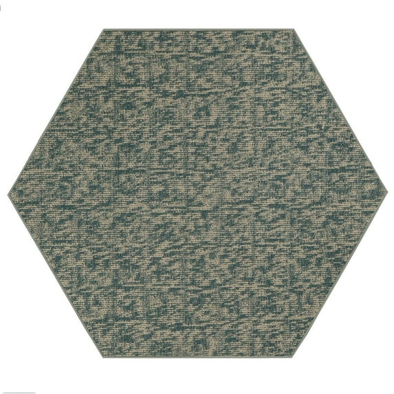 Furnishmyplace Modern Indoor/Outdoor Commercial Rug - Blue, Elemental Area Rugs 2' Hexagon