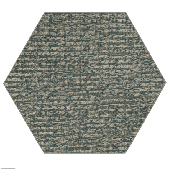 Furnishmyplace Modern Indoor/Outdoor Commercial Rug - Blue, Elemental Area Rugs 3' Hexagon