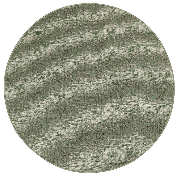 Furnishmyplace Modern Indoor/Outdoor Commercial Rug - Green, Elemental Area Rugs 4' Round