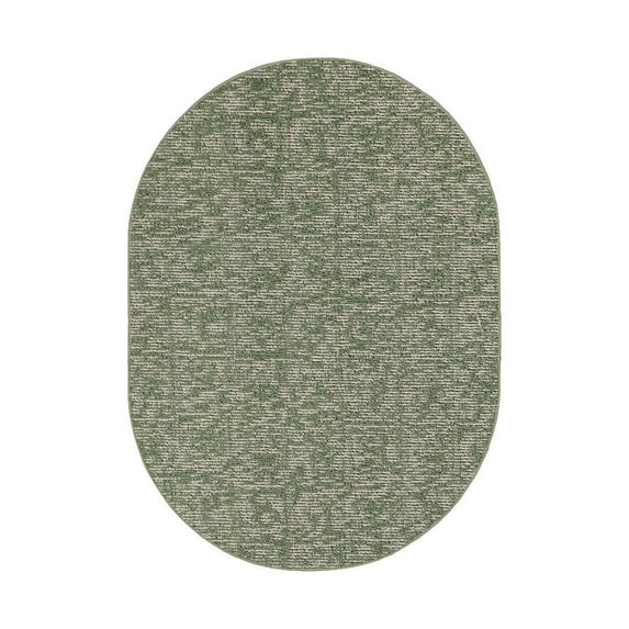 Furnishmyplace Modern Indoor/Outdoor Commercial Rug - Green, Elemental Area Rugs 6' x 8' Oval