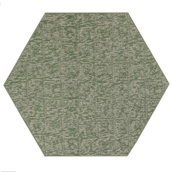 Furnishmyplace Modern Indoor/Outdoor Commercial Rug - Green, Elemental Area Rugs 7' Hexagon