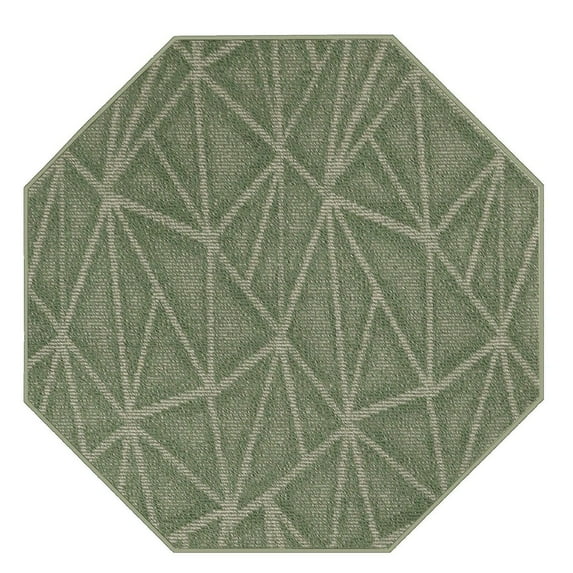Furnishmyplace Modern Indoor/Outdoor Commercial Rug - Green, Refine Area Rugs 3' Octagon