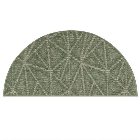 Furnishmyplace Modern Indoor/Outdoor Commercial Rug - Green, Refine Area Rugs 36" x 72" Half Round