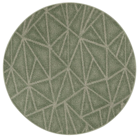 Furnishmyplace Modern Indoor/Outdoor Commercial Rug - Green, Refine Area Rugs 4' Round