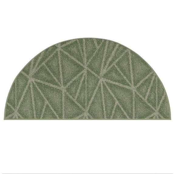 Furnishmyplace Modern Indoor/Outdoor Commercial Rug - Green, Refine Area Rugs 42" x 84" Half Round