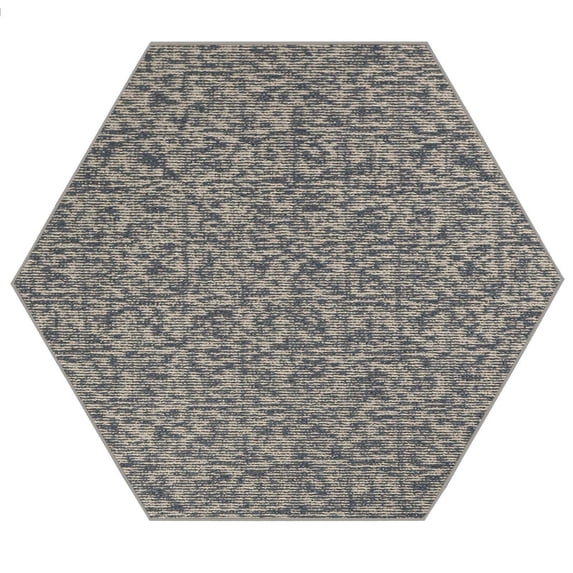 Furnishmyplace Modern Indoor/Outdoor Commercial Rug - Navy, Elemental Area Rugs 10' Hexagon
