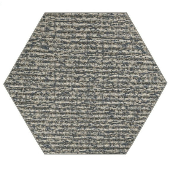 Furnishmyplace Modern Indoor/Outdoor Commercial Rug - Navy, Elemental Area Rugs 3' Hexagon