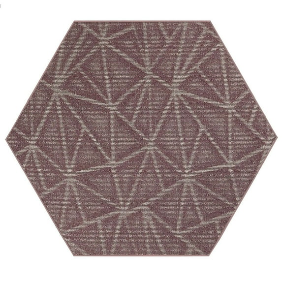 Furnish My Place Modern Indoor/Outdoor Commercial Solid Color Rug - Purple, 2' Hexagon, Pet and Kids Friendly Rug. Made in USA, Area Rugs Great for Kids, Pets, Event, Wedding