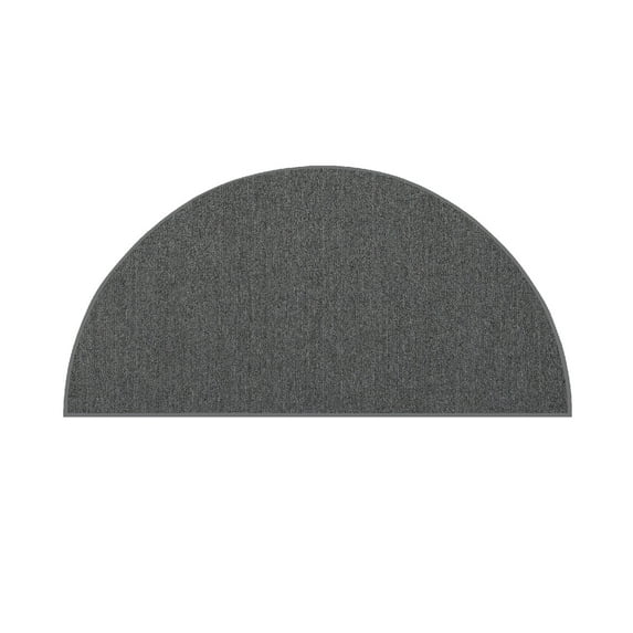 Furnishmyplace Modern Indoor/Outdoor Commercial Solid Gray Color, Area Rugs 18" x 36" Half Round
