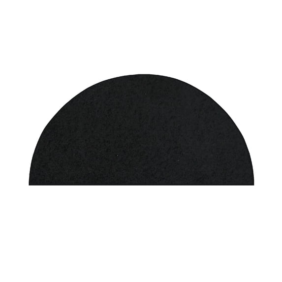 Furnish My Place DC Custom Rug - 54" x 108" Half Round, Black, Indoor Rug for Bedrooms, Hallways, Living Rooms