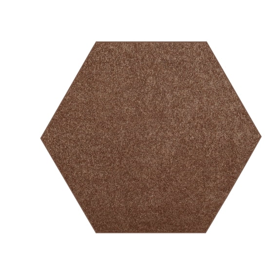 Furnishmyplace Modern Plush Solid Color Rug - Pet Friendly, Made in USA, Brown Area Rugs 12' Hexagon
