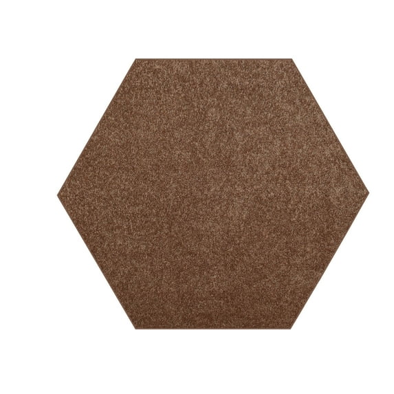 Furnishmyplace Modern Plush Solid Color Rug - Pet Friendly, Made in USA, Brown Area Rugs 2' Hexagon
