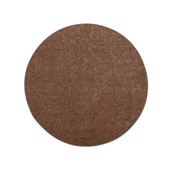 Furnishmyplace Modern Plush Solid Color Rug - Pet Friendly, Made in USA, Brown Area Rugs 3' Round