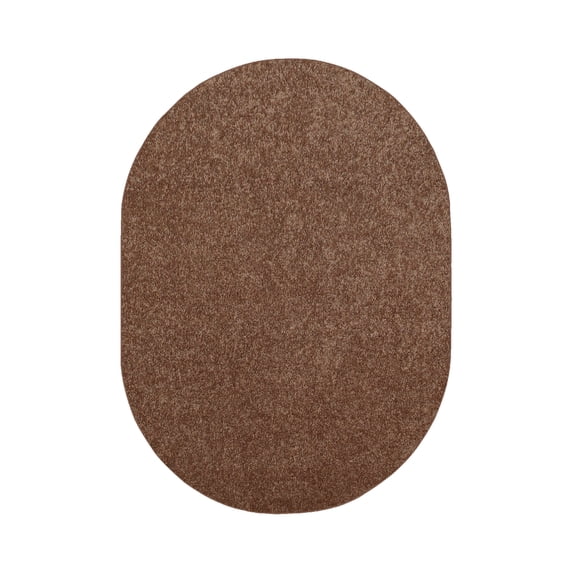 Furnishmyplace Modern Plush Solid Color Rug - Pet Friendly, Made in USA, Brown Area Rugs 8' x 10' Oval