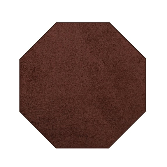 Furnishmyplace Modern Plush Solid Color Rug - Pet Friendly, Made in USA, Chocolate Area Rugs 12' Octagon