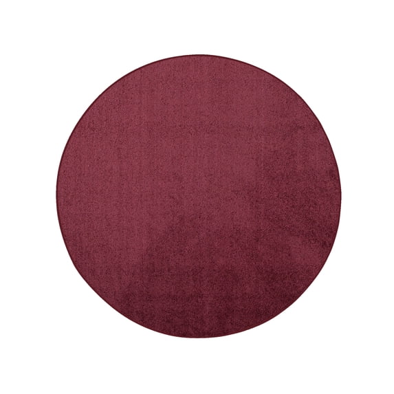Furnishmyplace Modern Plush Solid Color Rug - Pet Friendly, Made in USA, Cranberry Area Rugs 11' Round