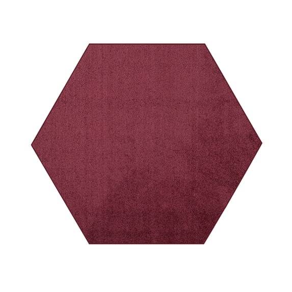 Furnishmyplace Modern Plush Solid Color Rug - Pet Friendly, Made in USA, Cranberry Area Rugs 12' Hexagon