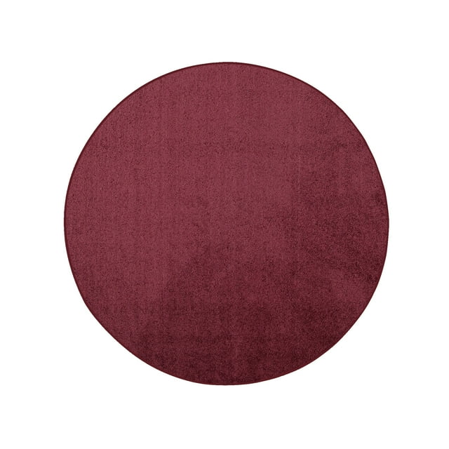 Furnishmyplace Modern Plush Solid Color Rug - Pet Friendly, Made in USA, Cranberry Area Rugs 3' Round