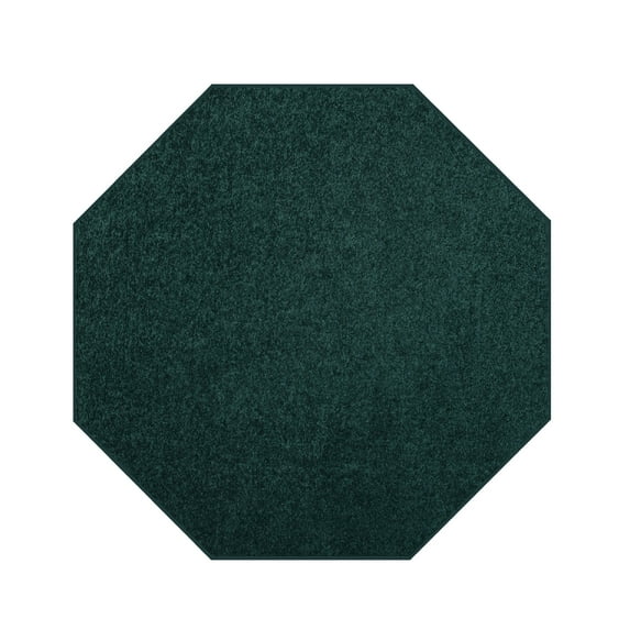 Furnishmyplace Modern Plush Solid Color Rug - Pet Friendly, Made in USA, Forest Green Area Rugs 5' Octagon