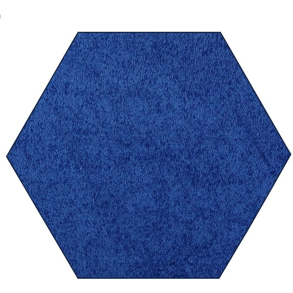 Furnishmyplace Modern Plush Solid Color Rug - Pet Friendly, Made in USA, Neon Blue Area Rugs 11' Hexagon