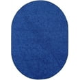 thumbnail image 1 of Furnishmyplace Modern Plush Solid Color Rug - Pet Friendly, Made in USA, Neon Blue Area Rugs 5' x 8' Oval, 1 of 5