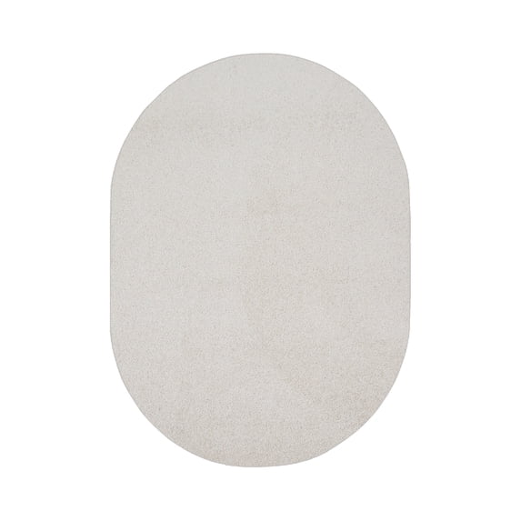 Furnishmyplace Modern Plush Solid Color Rug - Pet Friendly, Made in USA, Off White Area Rugs 12' x 15' Oval