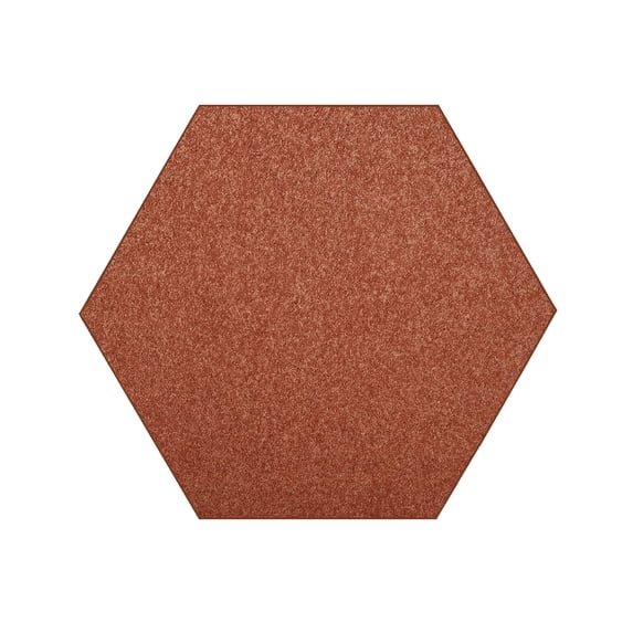 Furnishmyplace Modern Plush Solid Color Rug - Pet Friendly, Made in USA, Rust Area Rugs 12' Hexagon