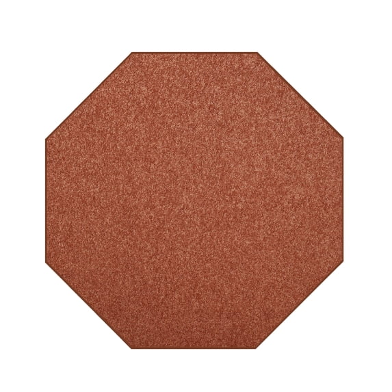 Furnishmyplace Modern Plush Solid Color Rug - Pet Friendly, Made in USA, Rust Area Rugs 12' Octagon