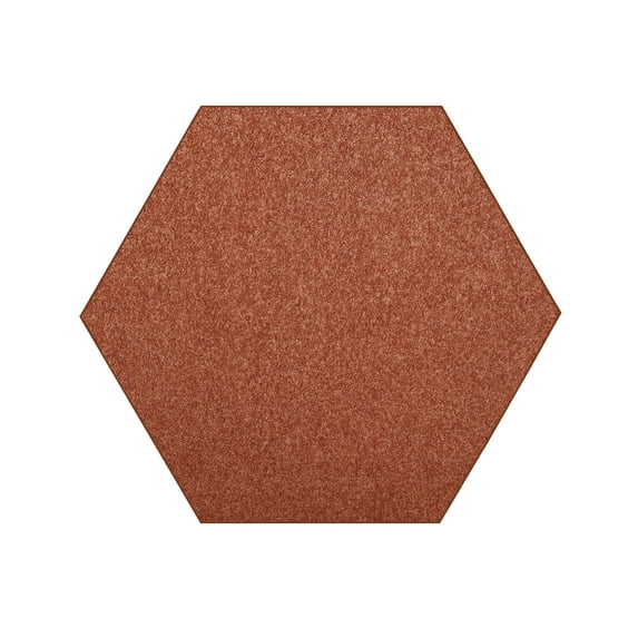 Furnishmyplace Modern Plush Solid Color Rug - Pet Friendly, Made in USA, Rust Area Rugs 7' Hexagon