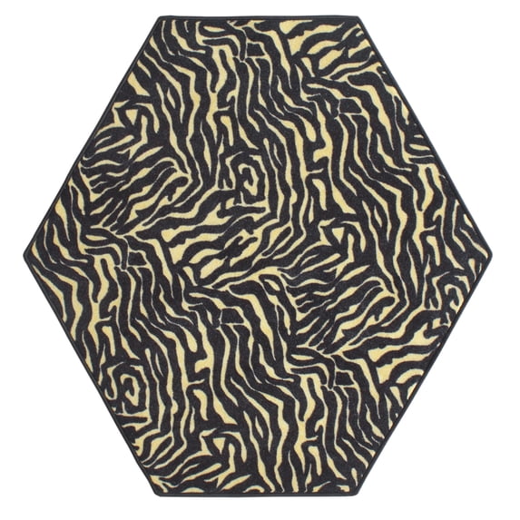 Furnishmyplace Zebra Grazer Area Rug for Living Room, Dining Room, Kids 12' Hexagon