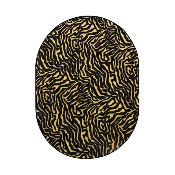 Furnishmyplace Zebra Grazer Area Rug for Living Room, Dining Room, Kids 9' x 12' Oval