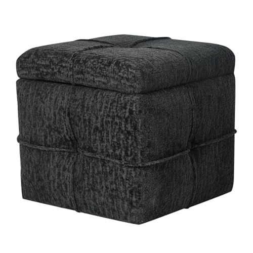 Furnistar 16.5'' Cube Storage Ottoman – Small Square Ottoman with ... - Space-Saving Storage Ottomans For Small Bathrooms