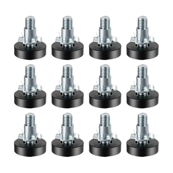 Furniture - 1/4 Inch Thread Leveling Feet for Desk Legs Sofa Feet Workbench Adjustable Legs Cabinet Stabilizers 12-Pack - Cabinet Stabilizers for Furniture Leveling 12PCS